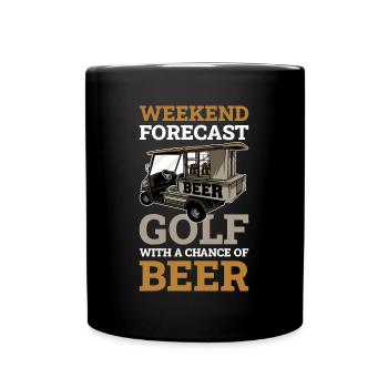 Golf avec une chance de bière Golf cadeau - Mug uni - noir - Devant