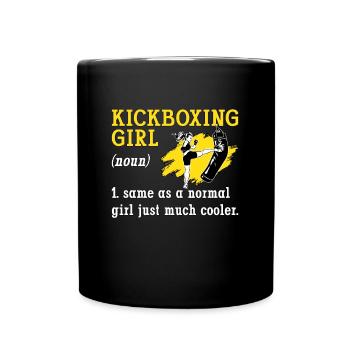 Kickboxing Girl Kickboxer Fighter Boxing Sports - Full Colour Mug - black - Front