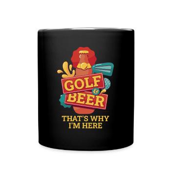 Golf et bière C’est pourquoi je suis ici Cadeau de golf - Mug uni - noir - Devant