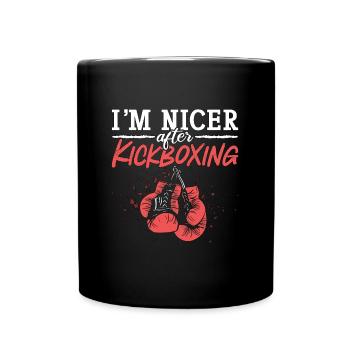 Je suis plus gentil après kickboxing Kickboxer Boxing Sport - Mug uni - noir - Devant