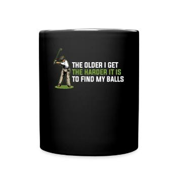 Plus je vieillis, plus c’est difficile d’être un cadeau de golf - Mug uni - noir - Devant