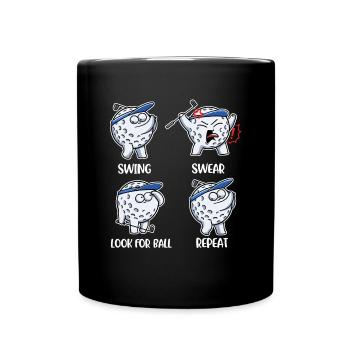 Swing Swear Look For Ball Golf Gift - Full Colour Mug - black - Front