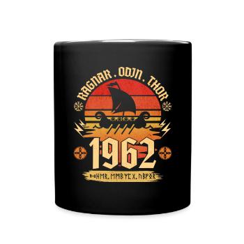 Viking Vintage 1962 60 Jahre Jubiläum - Tasse einfarbig - Schwarz - Vorne