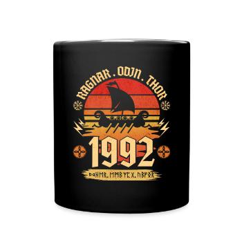 Viking Vintage 1992 30 Jahre Jubiläum - Tasse einfarbig - Schwarz - Vorne