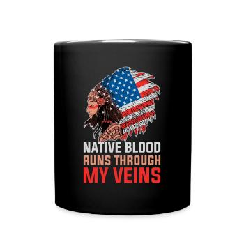 Cadeau amérindien de sang natif - Mug uni - noir - Devant