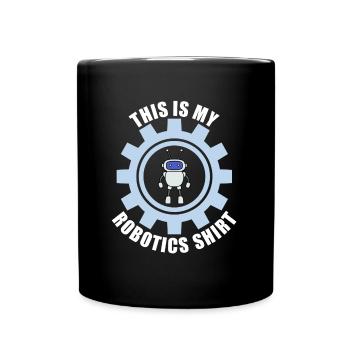 Ironischer Roboterlüfter Robotik-Ingenieur - Tasse einfarbig - Schwarz - Vorne