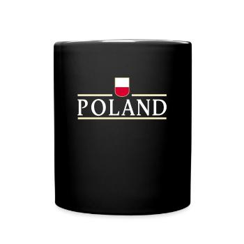 Polen Fußball Trikot Polska Outfit Geschenk Kurwa - Tasse einfarbig - Schwarz - Vorne