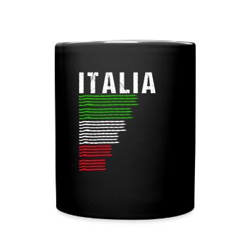 Italia Fußball Trikot Italien Geschenk Soccer - Tasse einfarbig - Schwarz - Vorne