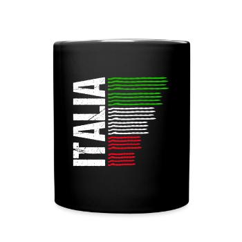 Italia Fußball Trikot Italien Geschenk Soccer - Tasse einfarbig - Schwarz - Vorne
