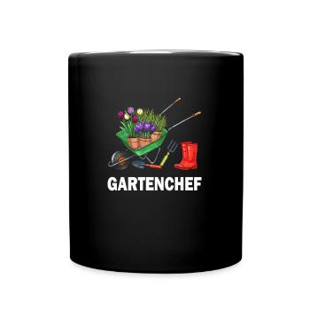 Gartenchef Gartenliebe Pflanzen Gärtner Garten - Tasse einfarbig - Schwarz - Vorne