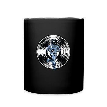 Vinyl Record Collector Astronaut - Full Colour Mug - black - Front