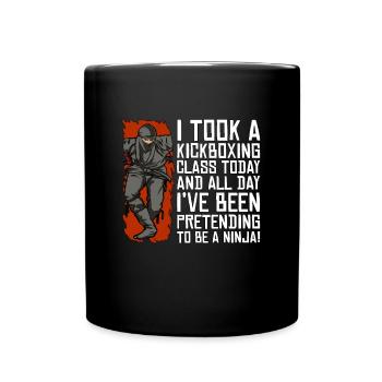 J’ai pris un cours de kickboxing kickboxer boxing fighter - Mug uni - noir - Devant