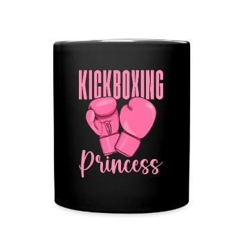 Kickboxing Princess Kickboxer Boxing Fighter Fight - Tasse einfarbig - Schwarz - Vorne