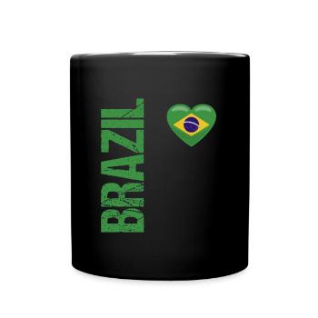 Brazil Flagge Brasilien Fußball Trikot Geschenk - Tasse einfarbig - Schwarz - Vorne