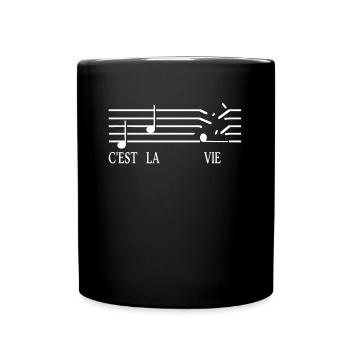 Cest la vie Violinschlüssel Musiklehrer Geschenk - Tasse einfarbig - Schwarz - Vorne