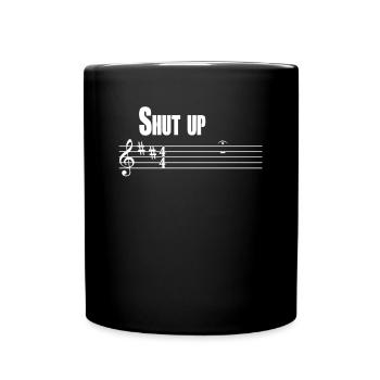 Tais-toi Musique Clé Professeur de musique Cadeau de musique - Mug uni - noir - Devant