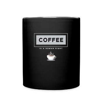 Le café est un droit humain Barista Coffee Coffee Bean - Mug uni - noir - Devant