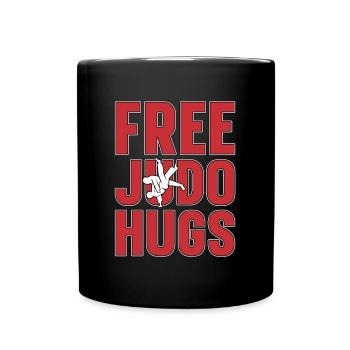 Free Judo Hugs Fighter Karate Training Sports - Full Colour Mug - black - Front