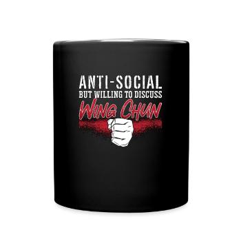 Wing Chun Anti-Social Mais Combattant Volontaire Kung Fu - Mug uni - noir - Devant