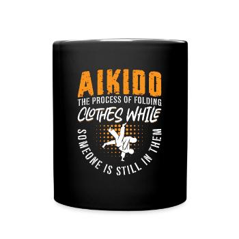 Aikido Le Processus Combattant Arts Martiaux Samouraï - Mug uni - noir - Devant