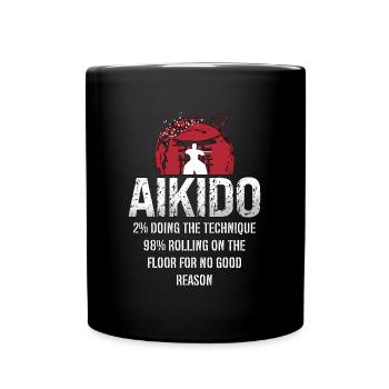 Aikido 2% Doing The Technique 98% Samurai Fighter - Tasse einfarbig - Schwarz - Vorne