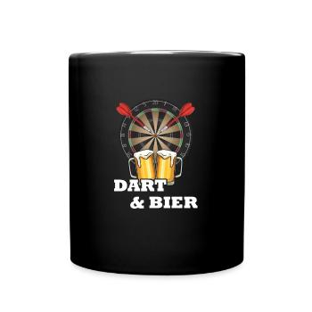 DART - Dart und Bier - Das Sprüche Shirt - Tasse einfarbig - Schwarz - Vorne