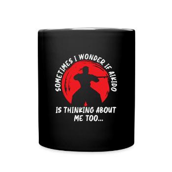 Aïkido Parfois Je Combattant Arts Martiaux Samouraï - Mug uni - noir - Devant