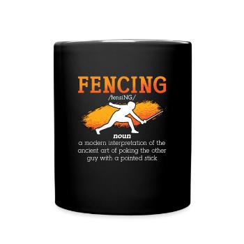 Fencing Modern Interpretation Of Sword Duel Fencer - Full Colour Mug - black - Front