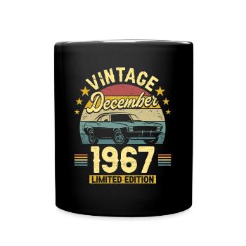 Vintage December 1967 55 years anniversary - Full Colour Mug - black - Front