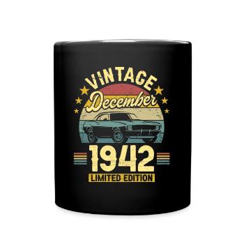 Vintage December 1942 80 years Anniversary - Full Colour Mug - black - Front