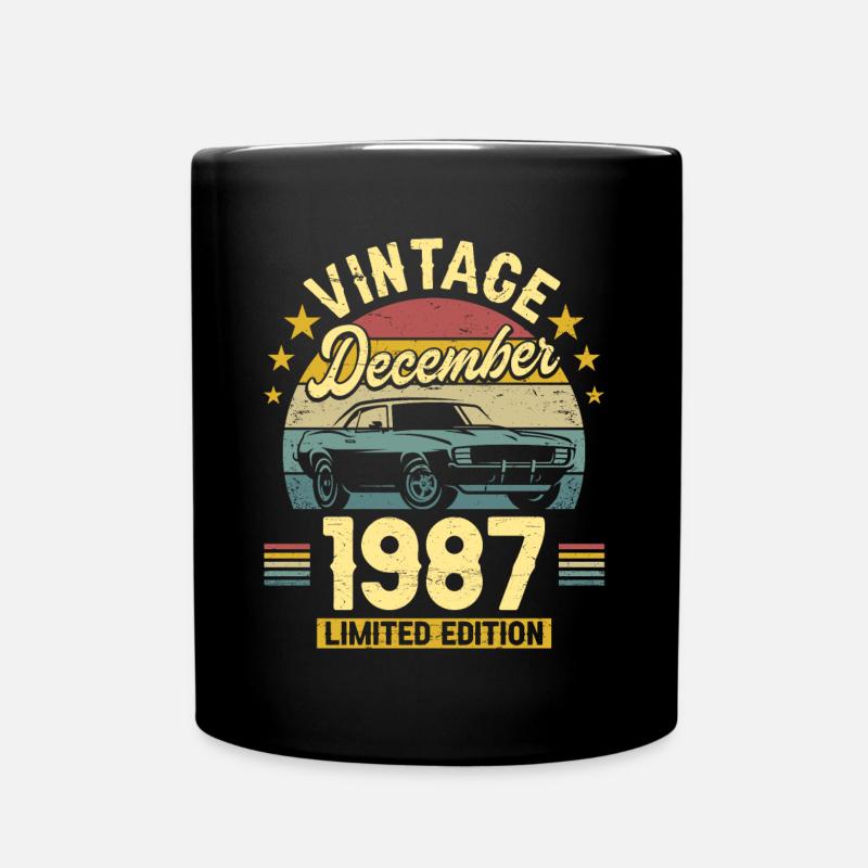 Vintage Décembre 1987 35 Ans Anniversaire - Mug uni - noir