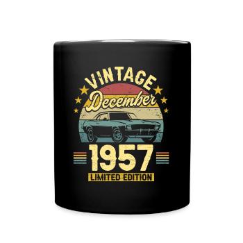 Vintage Décembre 1957 65 Ans Anniversaire - Mug uni - noir - Devant