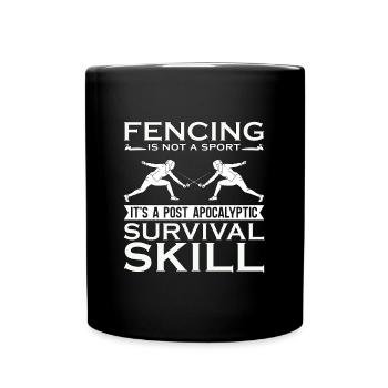 Fencing Is Not A Sport It's Longswords Duel Fencer - Full Colour Mug - black - Front