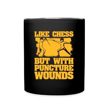 Fencing Like Chess But With Swordsman Sport Fencer - Full Colour Mug - black - Front