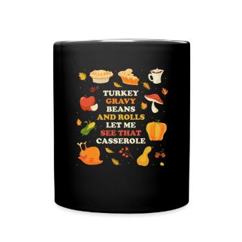 Turkey Gravy Beans Thanksgiving Gift - Full Colour Mug - black - Front