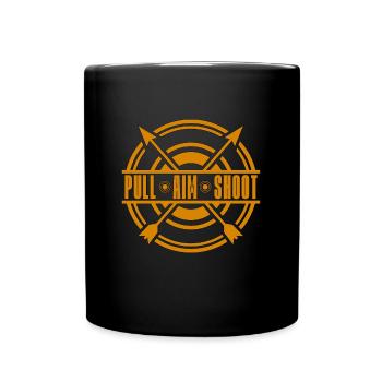 Archery Pull Aim Shoot Hunting Bowhunter Archer - Tasse einfarbig - Schwarz - Vorne