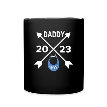Dad 2023 Papa Schwangerschaft Geburt Boy Vater - Tasse einfarbig - Schwarz - Vorne