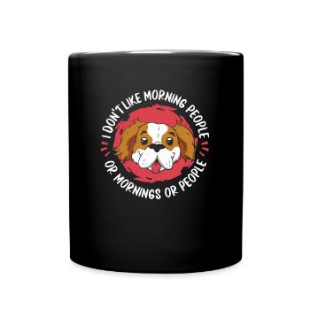 Pekingese Komisch - Tasse einfarbig - Schwarz - Vorne