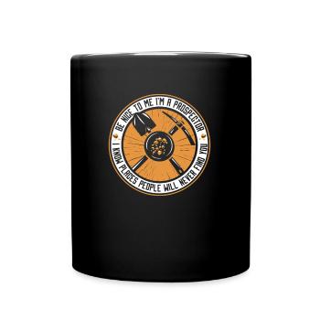 Prospectors Digging Treasure - Full Colour Mug - black - Front