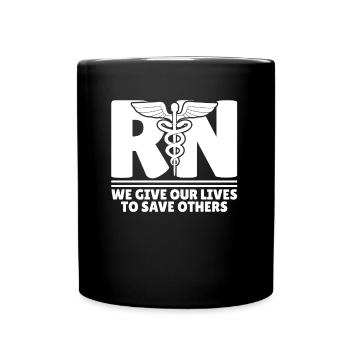 Krankenschwester - Tasse einfarbig - Schwarz - Vorne