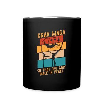 Krav Maga So That One Martial Arts Retro Fighter - Full Colour Mug - black - Front