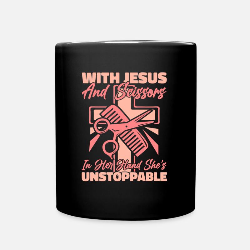 Coiffeur Coiffeur Jésus - Mug uni - noir