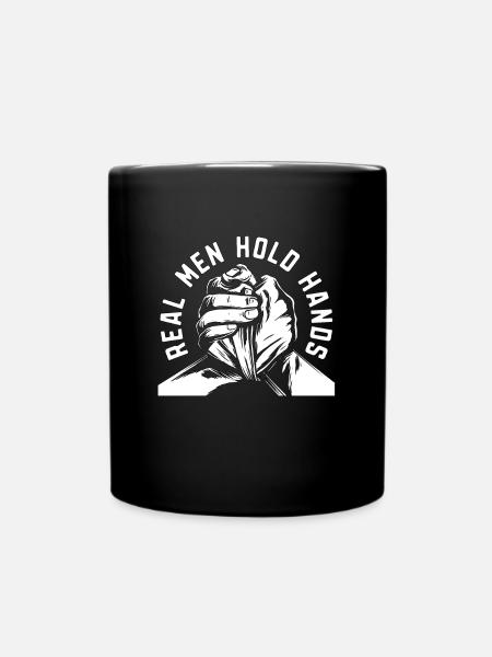 Arm Wrestling Real Men Hold Hands Muscles Wrestler - Enfärgad mugg - svart