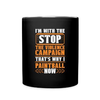 Paintball I'm With Stop Violence Now Airgun Player - Full Colour Mug - black - Front