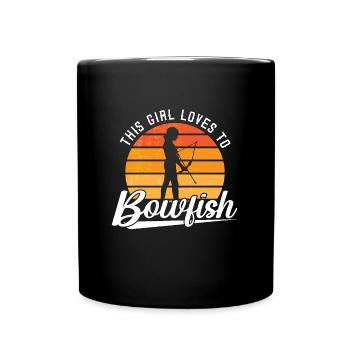Bowfishing This Girl Loves Retro Fishing Bowfisher - Full Colour Mug - black - Front