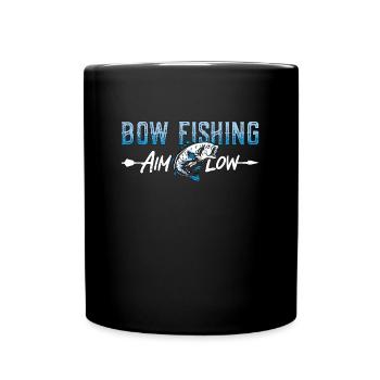 Bow Fishing Aim Low Bow Fisherman Sports Bowfisher - Full Colour Mug - black - Front