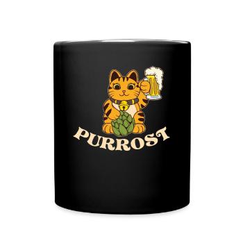 Cadeau de chat violet - Mug uni - noir - Devant