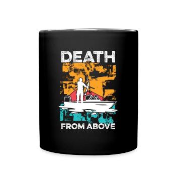 Bowfishing Dead From Above Retro Fishing Bowfisher - Full Colour Mug - black - Front