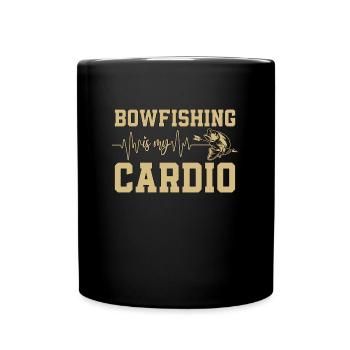Bowfishing Cardio Fisherman Fish Hunting Bowfisher - Tasse einfarbig - Schwarz - Vorne
