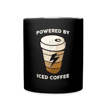 Powered By Iced Coffee Kaffee Geschenk - Tasse einfarbig - Schwarz - Vorne